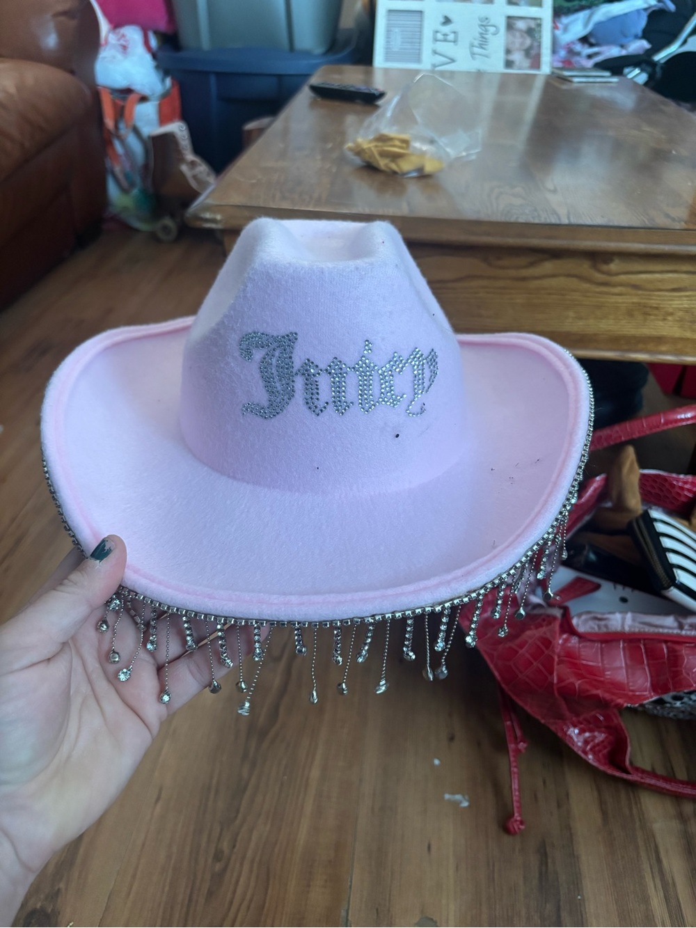 Juicy couture pink rhinestone cowboy hat